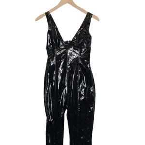 OH POLLY Black Faux Leather Sleeveless Jumpsuit l 6